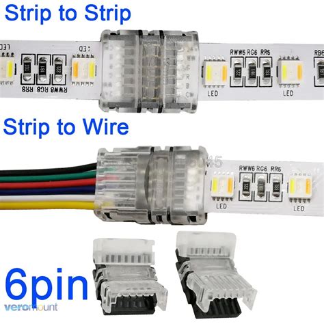 5pcs 6Pin 6 Pin LED Connector Strip To Wire Or Strip To Strip