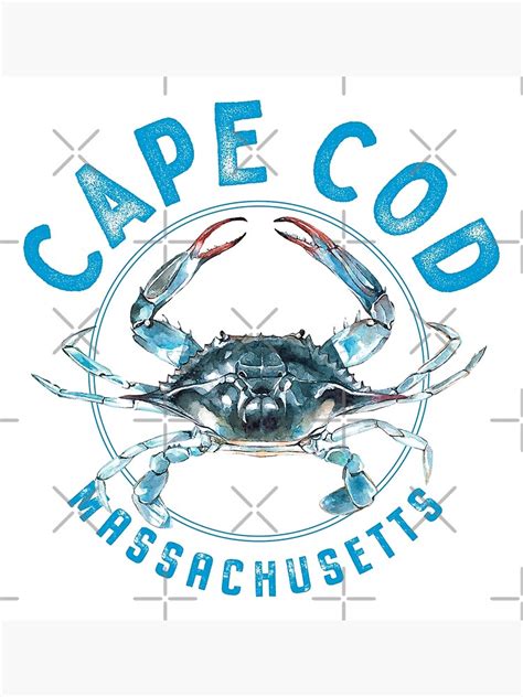 Cape Cod Massachusetts Blue Crab Design Poster For Sale By
