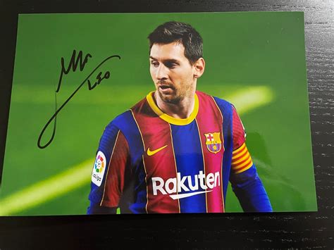 Photo Photo Messi Autograph Signed Autographed Barcelona Etsy