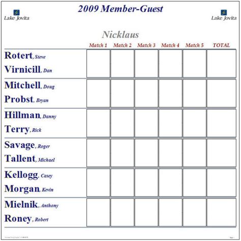Printable disc golf score sheet. Sample Tournament