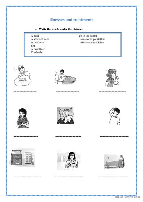 Illnesses And Treatments English Esl Worksheets Pdf And Doc