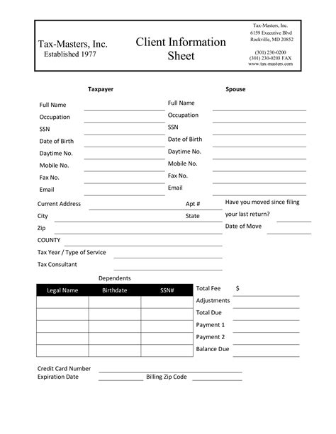 Tax Form Info Patrons Sheet Printable Printable Forms Free Online
