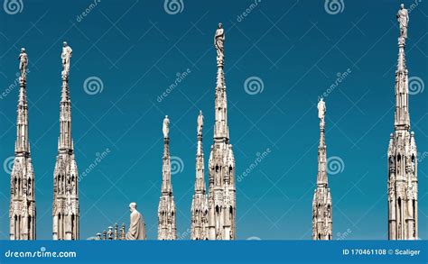 Milan Cathedral Roof Italy Famous Milan Cathedral Or Duomo Di Milano