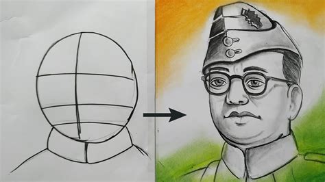 Subhash Chandra Bose Drawing Step By Step How To Draw Netaji Subhash Chandra Bose Easy Face