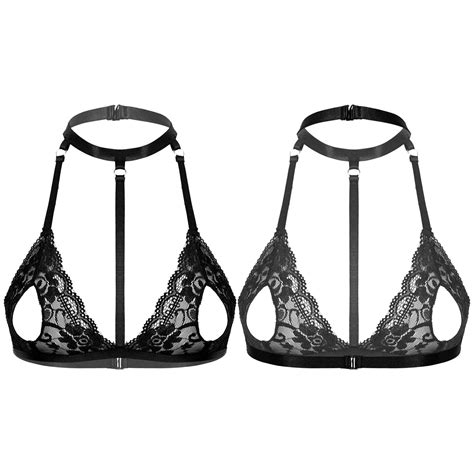 Womens Lace Bra See Through Lace Unlined Wireless Bra Tops Ladies
