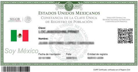 Clave Unica De Registro De Poblacion CURP Que Es