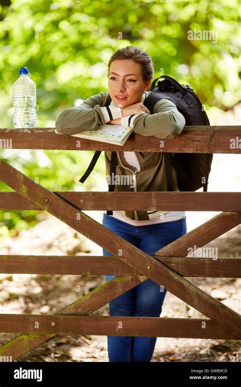 Woman Walking In Countryside Stock Photo Alamy