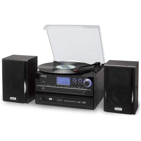 Jensen 3 Speed Stereo Turntable Cd Recording System With Cassette