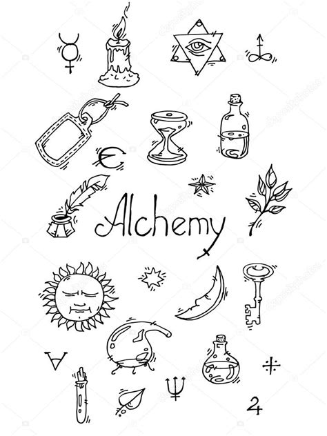 Alchemy Symbols Bw — Stock Vector © Netkoff 104310328