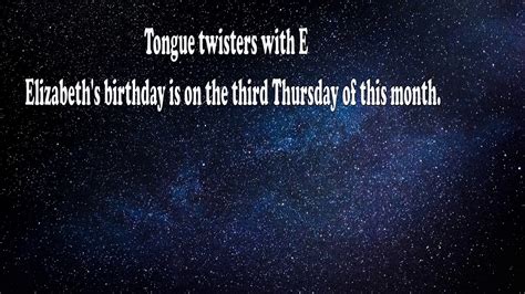 Tongue Twister With E Elizabeths Birthday Youtube