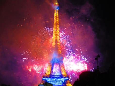 Fireworks At The Eiffel Tower Bastille Day 2014