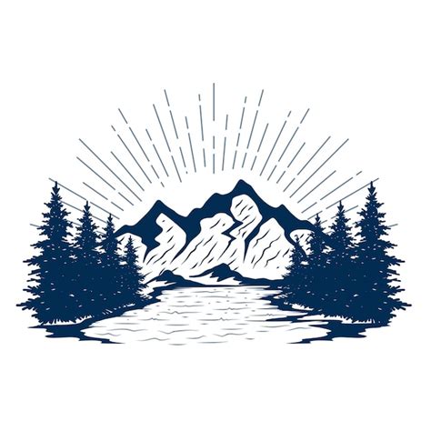 Premium Vector Sketch Of Mountains Mountain And Fir Forest Line Art
