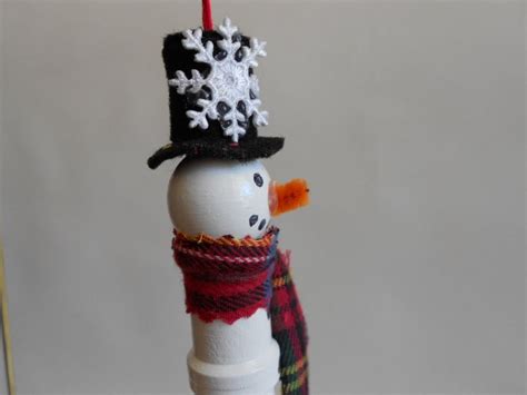 Wooden Spool Snowman Ornament Etsy