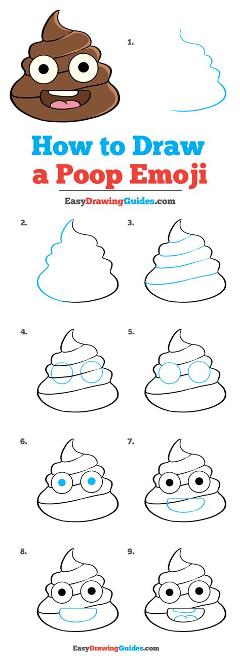 How To Draw A Poop Emoji Really Easy Drawing Tutorial