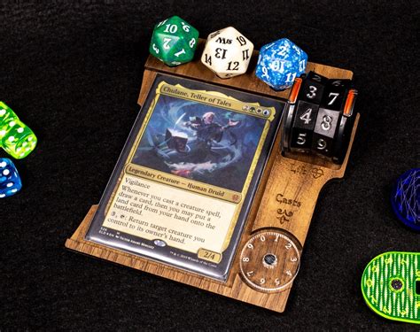 Commander Edh Command Zone Tray With Life Counter Slot Walnut Actual