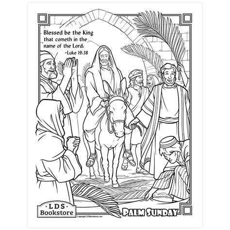 Jesus Triumphal Entry Into Jerusalem Coloring Page Printable