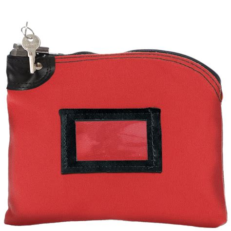 Locking Bag 10w X 8h Red Canvas Money Bag Deposit Bag