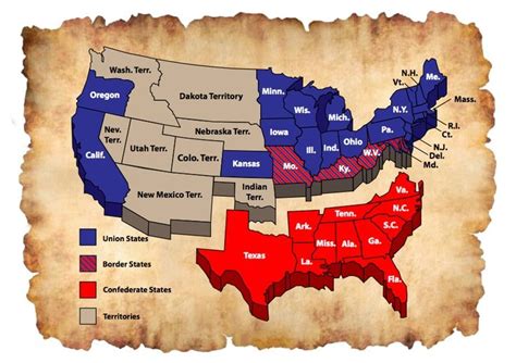 Civil War Map American History With Ms Walton