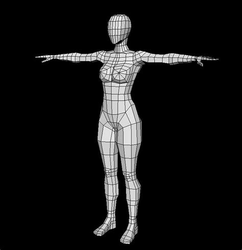 3d model human female low poly base mesh vr ar low poly cgtrader