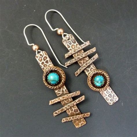 Turquoise Earrings Copper Earrings Rustic Earrings | Copper earrings, Turquoise earrings, Rustic ...