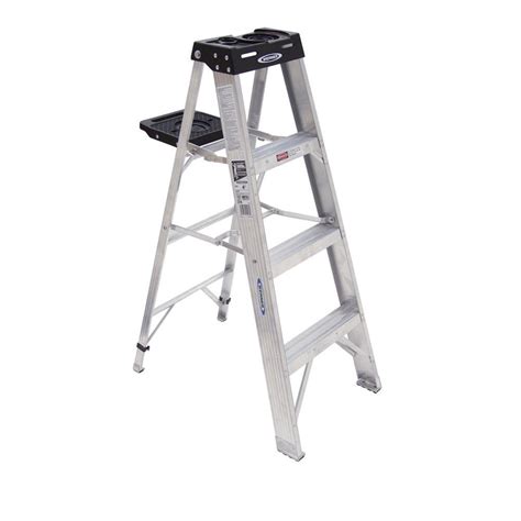 Werner 4 Ft Aluminum Step Ladder With 300 Lb Load Capacity Type Ia