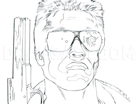 How To Draw The Terminator Draw Arnold Schwarzenegger By Catlucker