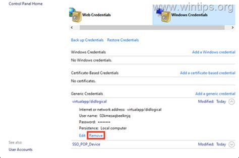 How To Remove Web Or Windows Credentials On Windows 1011
