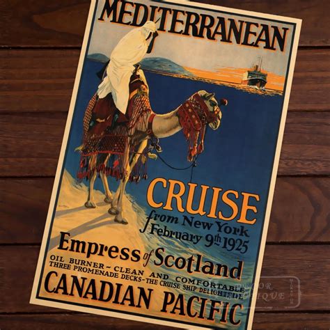 Mediterranean Cruise Empress Classic Vintage Retro Kraft Decorative