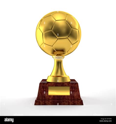 Golden Soccer Ball Trophy On White Stock Photo Alamy