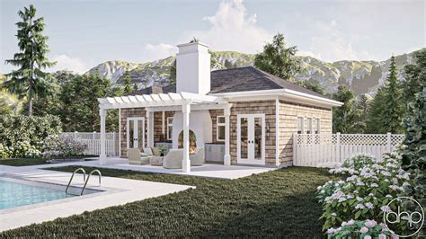 Cottage Style Pool House Plan Cannon Cove