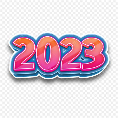 New Years 2023 Clipart Hd Png 2023 New Year Number Transparent