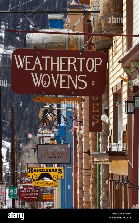 Shop Signs In The Historic Mining Town Of Silverton San Juan Mountains