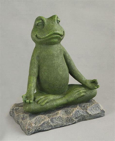 Meditating Garden Yoga Frog Statue By Buddha Groove Frog Statues