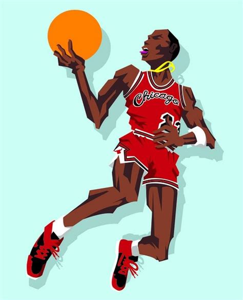 Michael Jordan ‘1985 Slam Dunk Contest Caricature Art Michael Jordan