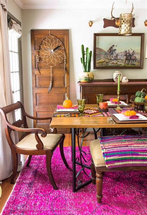 Eclectically Fall Home Tour Bohemian Dining Room Decor Eclectic