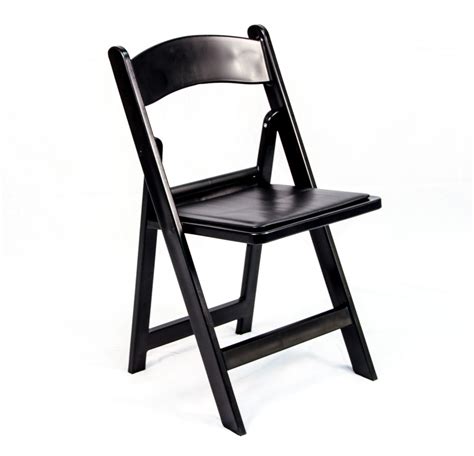 Weight tested to 500 lbs. Black Resin Folding Chair with Padded Seat | Peter ...