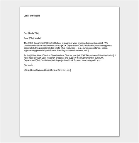 20 Free Letter Of Support Templates And Examples Word Pdf