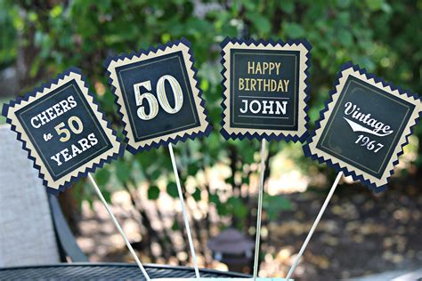 50th Birthday Party Centerpiece Sticks 50th Birthday Etsy