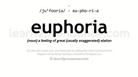 Pronunciation Of Euphoria Definition Of Euphoria Youtube