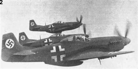 P51 D Mustangs Captured By The Germans In Flight Ca 1944 1152x590