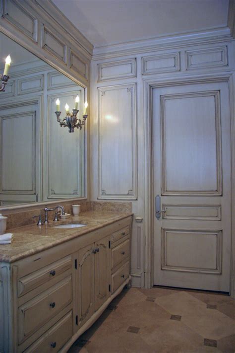 Iron and steel are treated so they do not rust, providing superior durability over flimsy materials. French paneling - Traditional - Bathroom - Dallas - by ...