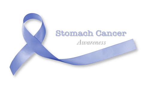 Periwinkle Ribbon With Stomach Cancer Awareness Text Message Isolated