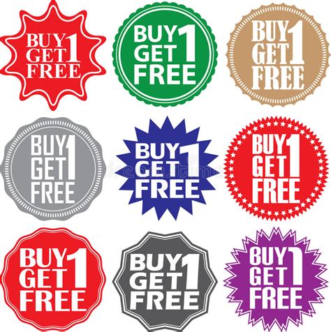 Buy 1 Get 1 Free Label Buy 1 Get 1 Free Sign Buy 1 Get 1 Free Stock