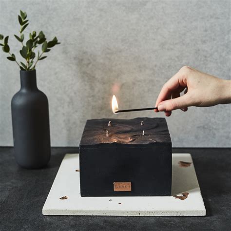 Marble Black Candle Large Sevin London