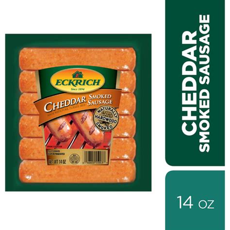 Eckrich Cheddar Smoked Sausage Links Pork Delaunes Supermarket