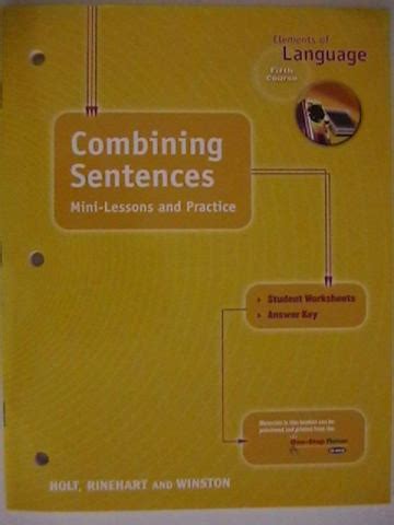 Need to score your practice test? HRW ELEMENTS OF LANGUAGE 5TH CRS COMBINING SENTENCES (P) 0030563127 - $18.95 : K-12 Quality ...