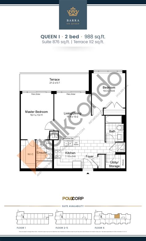 Download our complete floorplan layouts for garden residences condominium. Barra on Queen Condos | Splendour | 704 sq.ft. | 1 bedroom