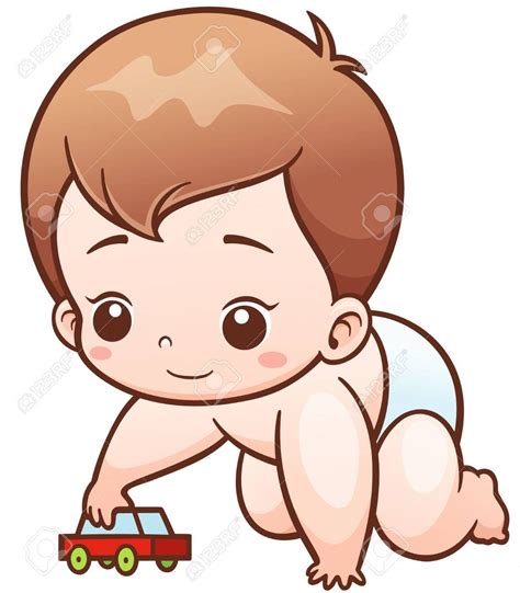 Illustration Of Cartoon Cute Baby Playing Toy Royalty Free Cliparts