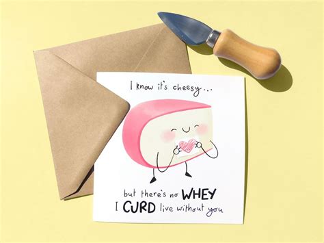Cheesy Romantic Pun Card Funny Love Card For Boyfriend Or Etsy