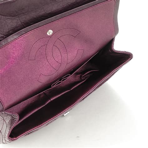 Chanel Metallic Aged Calfskin Quilted 255 Reissue 226 Flap Dark Purple